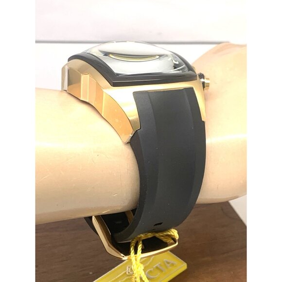 Invicta Men's Watch 10067 Lupah Quartz Chronograph Gold Black Rubber Strap 48mm - Picture 13 of 15